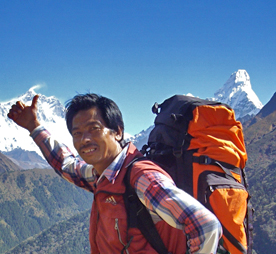 mr. Ganes Magar is a climbing guide and Sherpa in Nepal and he is working at Asian Expedition (p)Ltd since 2010. He has many successful and unsuccessful record in mountaineering history. He says that a part of learning life.